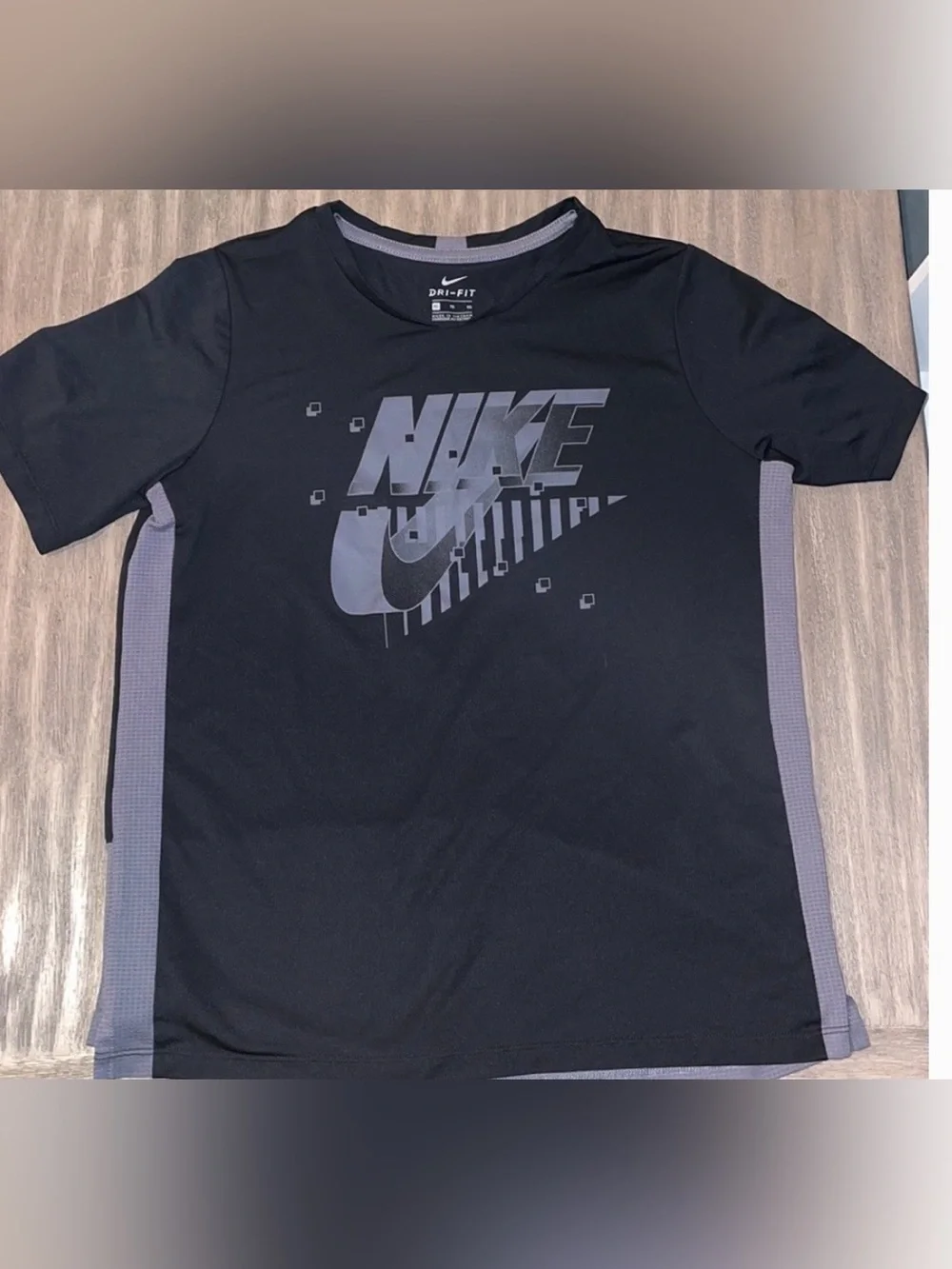 Nike Black Dri-FIT Tee with Light Gray Trim